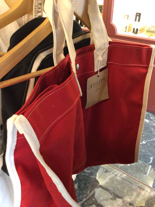 Canvas red tote bag